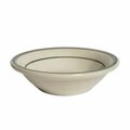 Tuxton China Green Bay 3 oz. Wide Rim Rolled Edge Fruit Dish - American White with Green Band - 3 Dozen TGB-032